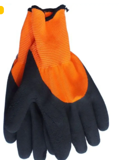 Рукавички трикотажні посилені з латексним покриттям (Помаранчеві) WERK WE2135Н